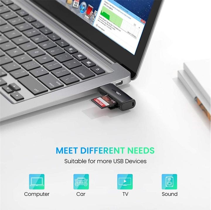 Productafbeelding Ugreen USB 3.0 kaartlezer voor SD en MicroSD kaarten (SDHC SDXC UHS-I) (USB 3.0)