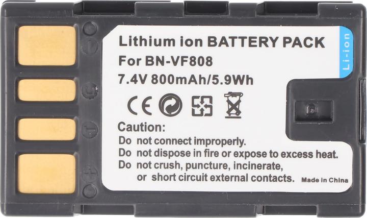 Actual product image AccuCell Battery JVC BN-VF808 U, BN-VF815 U (Camera battery)