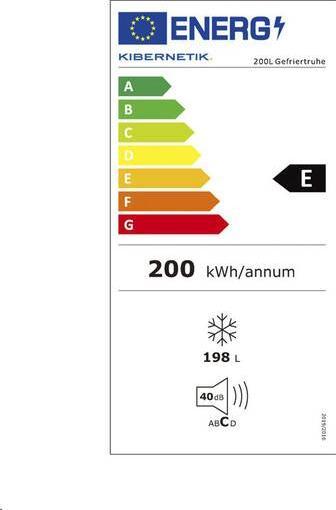 Energie-Label Kibernetik Gefriertruhe (Freistehend, 198 l)