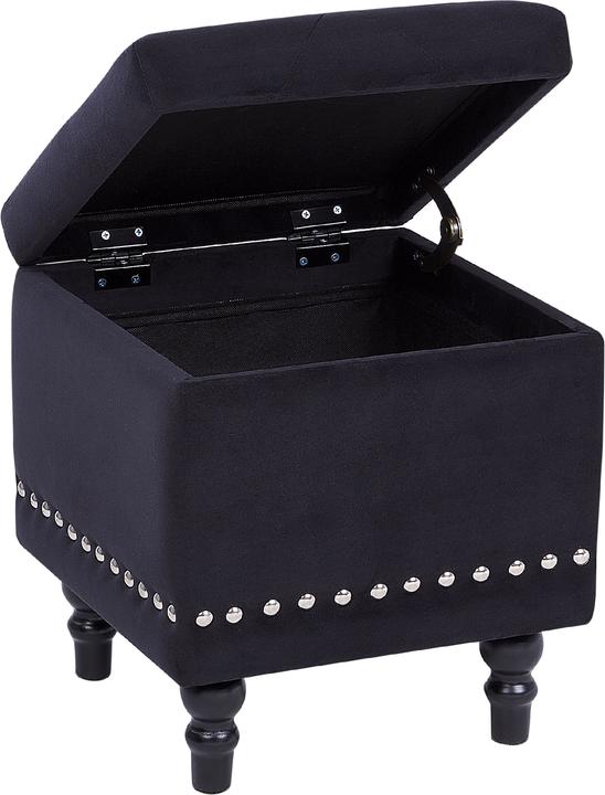 Produktbild Beliani Hocker Samtstoff mit Stauraum schwarz LORETTO