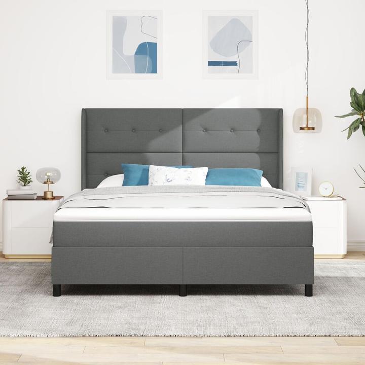 Immagine prodotto vidaXL Letto a molle con materasso in tessuto grigio scuro 180x200 cm (180 x 200 cm)