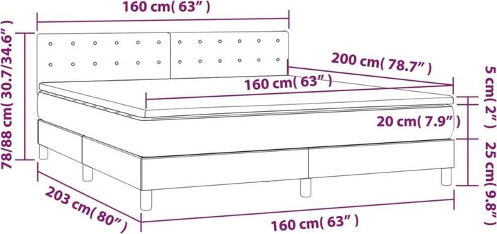 Image du produit vidaXL Boxspringbett (160 x 200 cm)