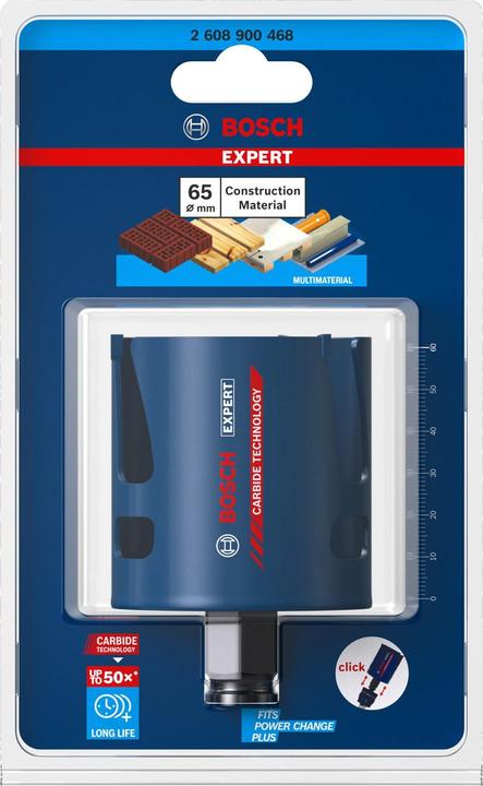 Produktbild Bosch Professional Zubehör EXPERT Construction Material Lochsäge, 65 x 60 mm (65 mm)