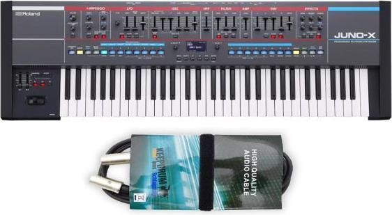 Produktbild Roland Juno-X Synthesizer mit MIDI-Kabel