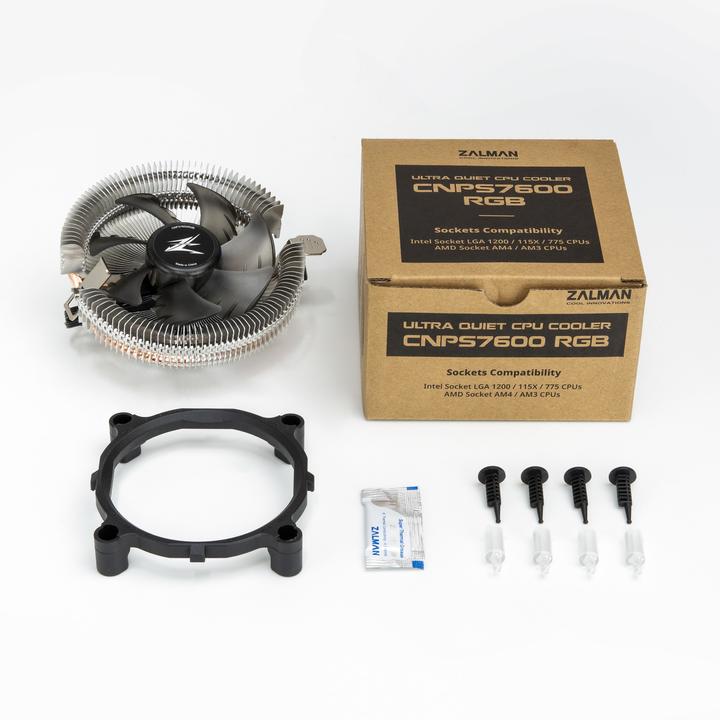 Actual product image Zalman CNPS7600 RGB Low profile Flower Heat Sink CPU Cooler TDP 95W 92mm FAN pwm