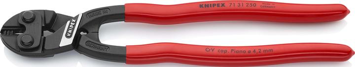 Image du produit Knipex Coupe-boulon compact DIN ISO 5747 L.250mm droit avec encoche noir atram. poignées Ku. sur... (250 mm)