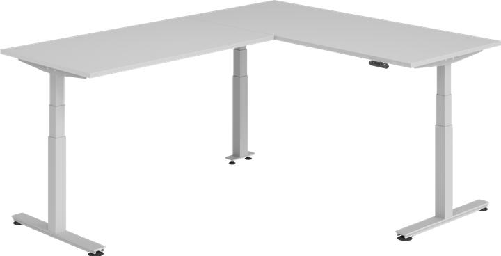 Produktbild Hammerbacher Sitz-Steh-Winkeltisch 180x240cm Grau/Silber