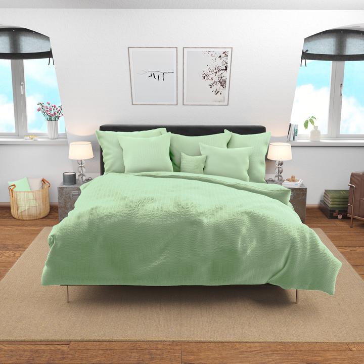 Produktbild Lotus Bettwaren Bettwäsche Satin Seersucker uni (Duvetbezug, 200 x 210 cm)