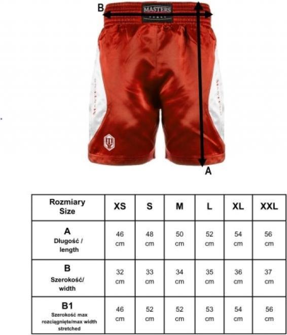 Image du produit Masters SBOX-MFE Short de boxe rouge XS