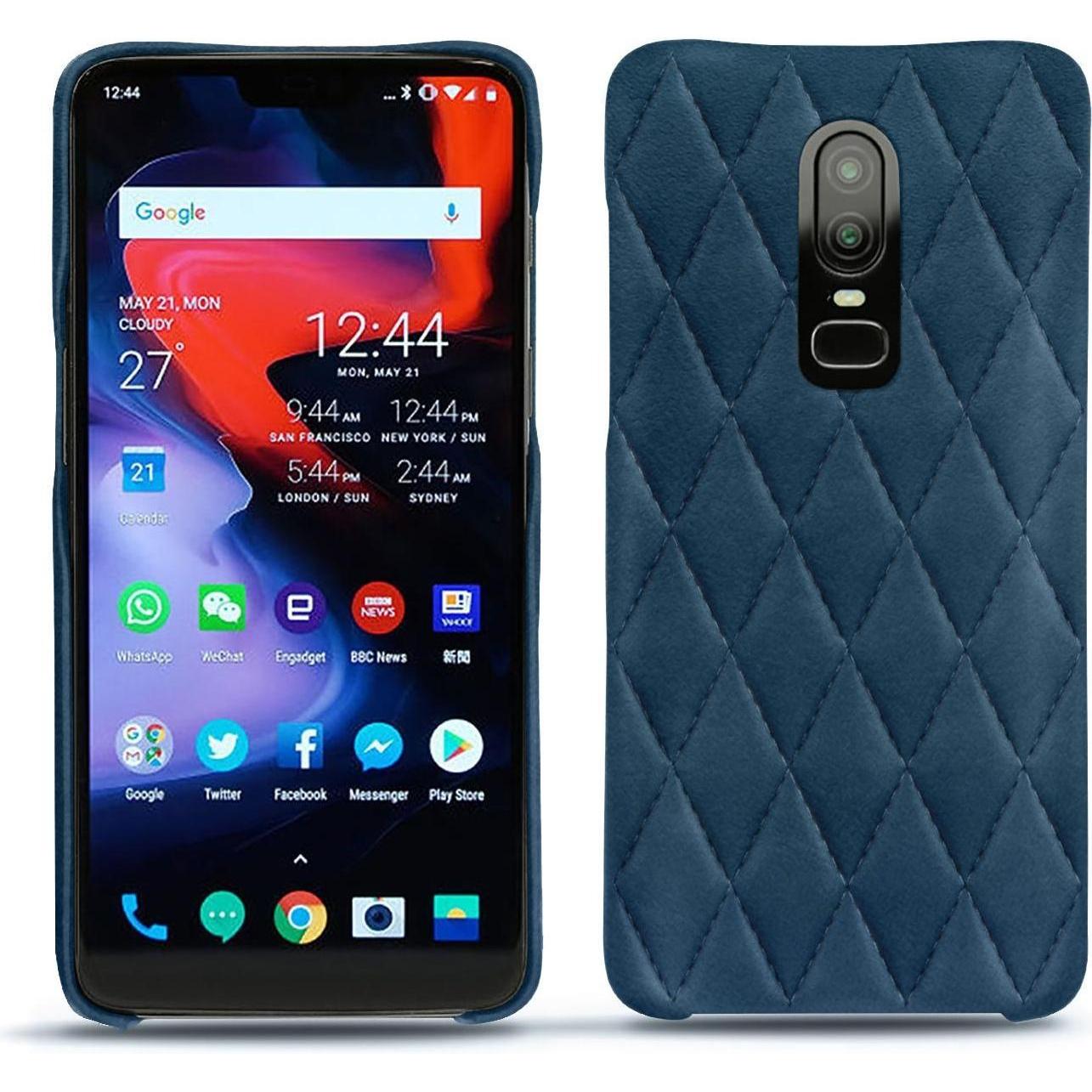 Thumbnail - Noreve Lederschutzhülle (OnePlus 6), Smartphone Hülle, Blau