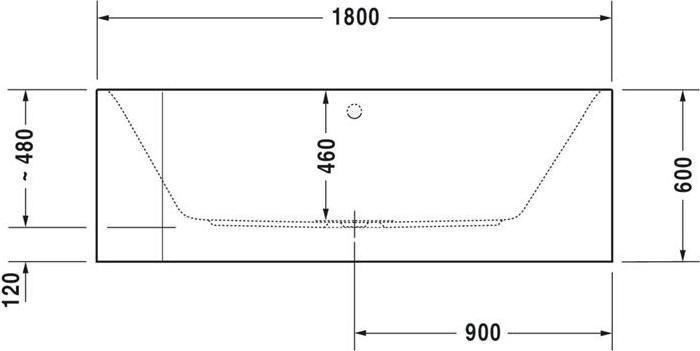 Produktbild Duravit Rechteckbadewanne mit Rundung Happy D,2 80 x 180 cm weiss glatt 700317000000000 (245 l, 180 cm, 80 cm)