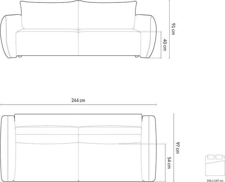 Actual product image Micadoni Kaelle (3-seater)