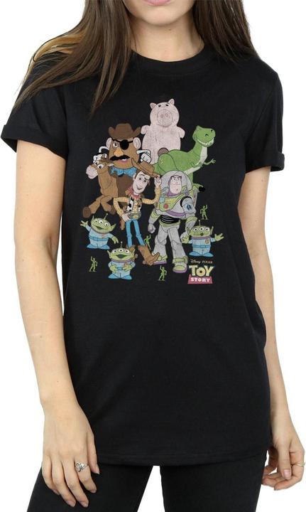 Actual product image Toy Story Womens/Ladies Group Cotton Boyfriend T-Shirt (XL)