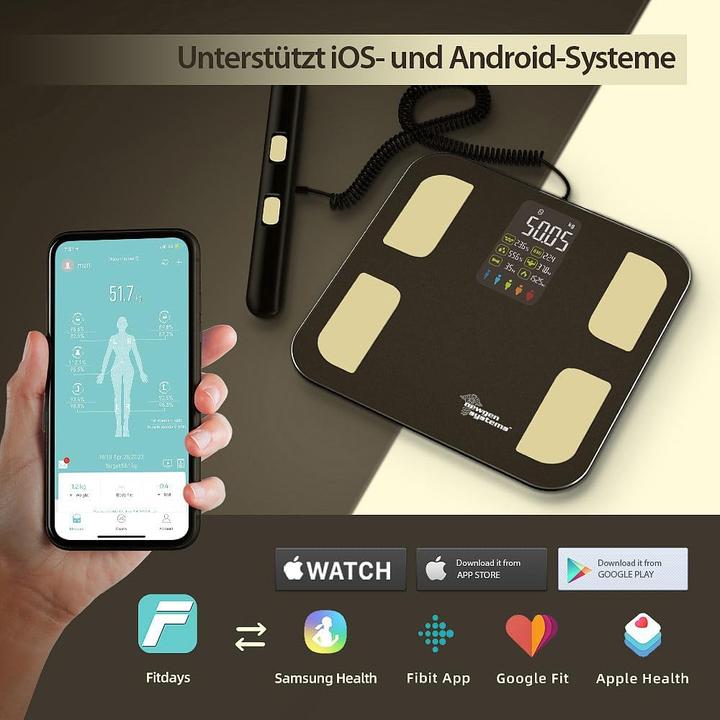 Produktbild Newgen medicals Ganzkörperanalyse-Waage mit Handsensoren und App (180 kg)