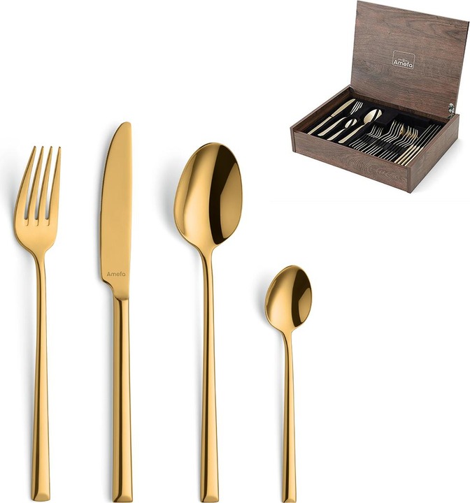 Produktbild Amefa METROPOLE Besteckset 24-teilig PVD gold (24 Stück, Besteck Set)