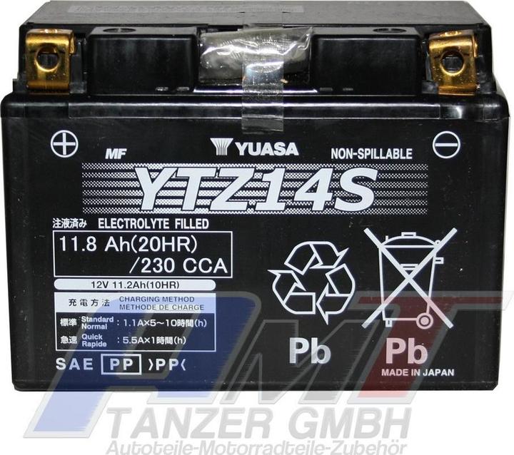 Produktbild Yuasa YTZ14S (12 V, 11.80 Ah, 230 A)