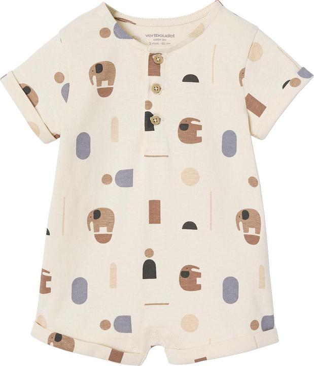 Produktbild Vertbaudet Bio-Kollektion: Gemusterter Baby Kurzoverall (74)