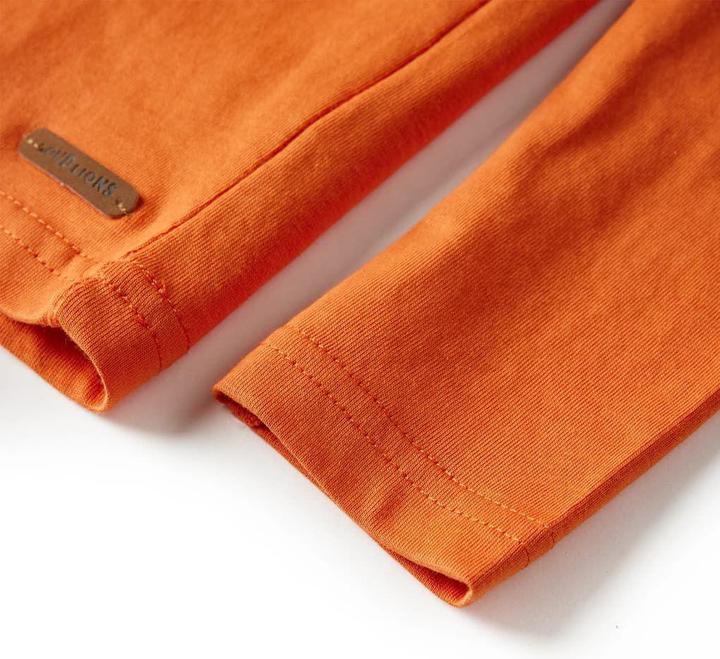 Immagine prodotto vidaXL Camicia da bambino a maniche lunghe arancione scuro 116,Materiale: 100 (116)
