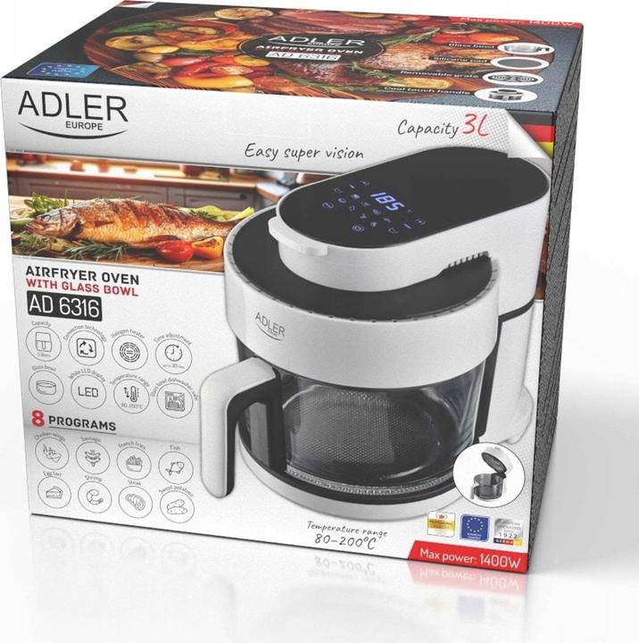 Produktbild Adler Ölfreie Fritteuse mit einem Glasbehälter 3L