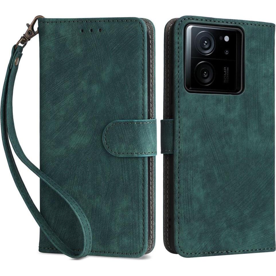 Cover-Discount Xiaomi 13T / 13T Pro - Etui mit RFID Blocker grün (Xiaomi 13T), Smartphone Hülle, Grün