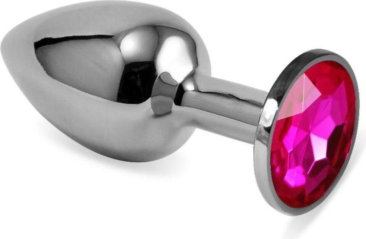 Productafbeelding Lovetoy Butt Plug Silver Rosebud Classic met Fuchsia Jewel Maat S