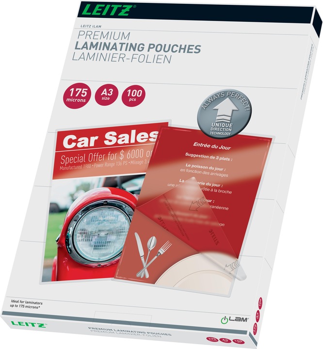 Productafbeelding Leitz Lamineerfilm (A3, 100 Stuk, 175 µm)