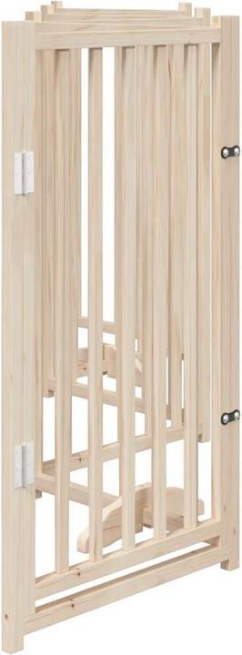 Produktbild vidaXL Hundetor mit Tür Faltbar Hundegitter Schutzgitter 6-tlg. Massivholz Tanne (2 cm)