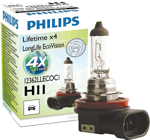Actual product image Philips H11 LongLife EcoVision (H11)