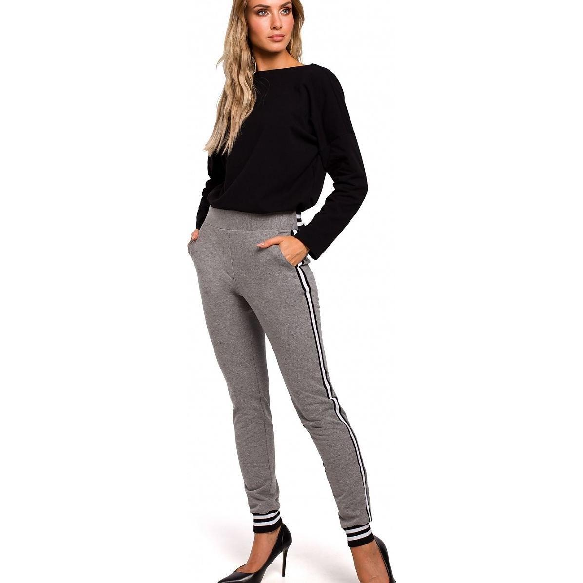 Made of Emotion, Damen, Hosen, Damen Hose Moe, Grau, (XL)