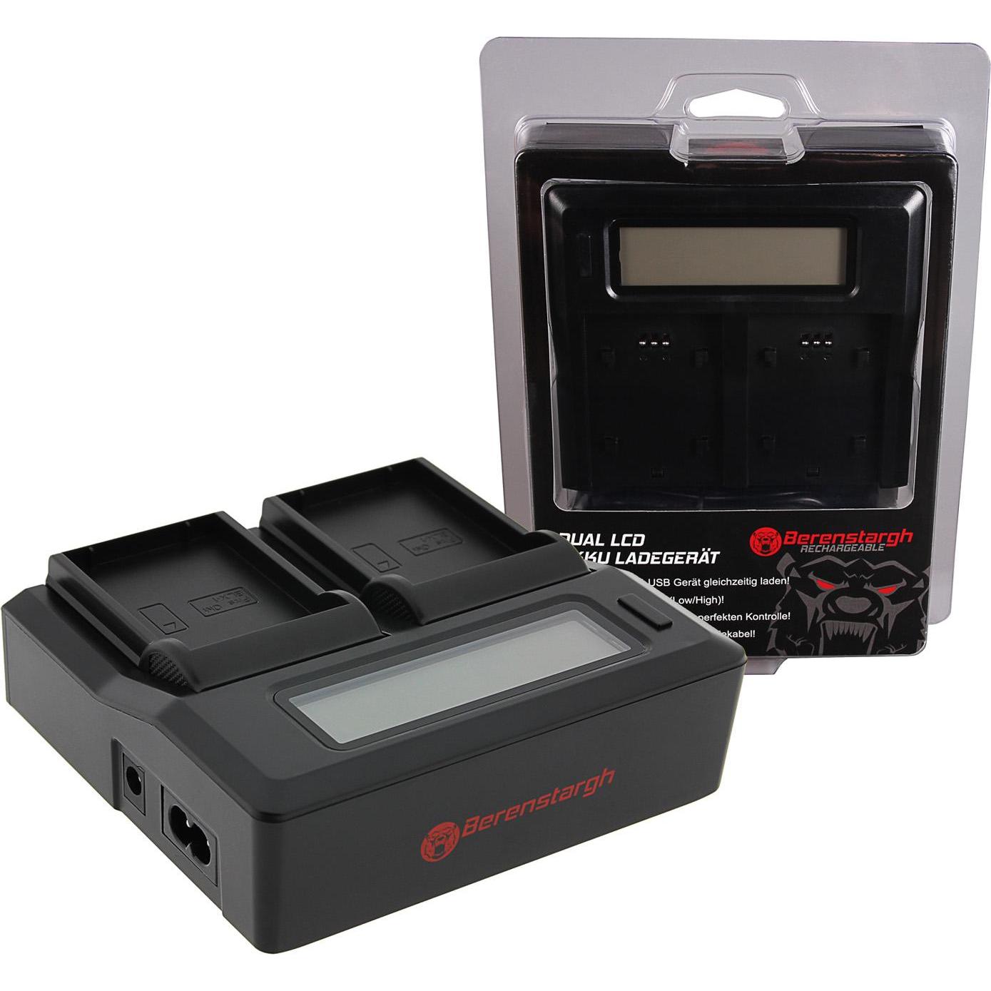 Berenstargh Dual LCD USB Ladegerät f. Olympus OM-1 BLX-1 (Caricabatterie per fotocamere), Alimentatore fotocamera