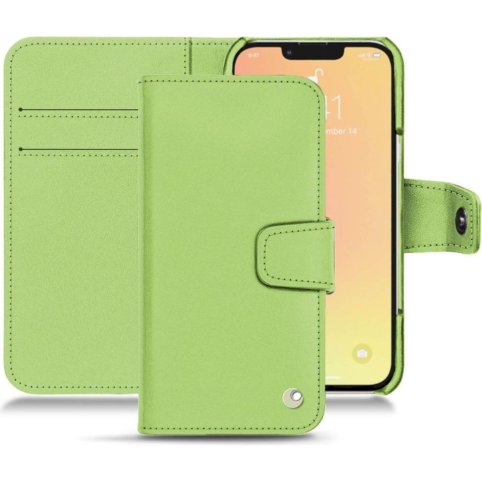 Noreve Lederschutzhülle Wallet (Apple iPhone 13 mini), Smartphone Hülle, Grün