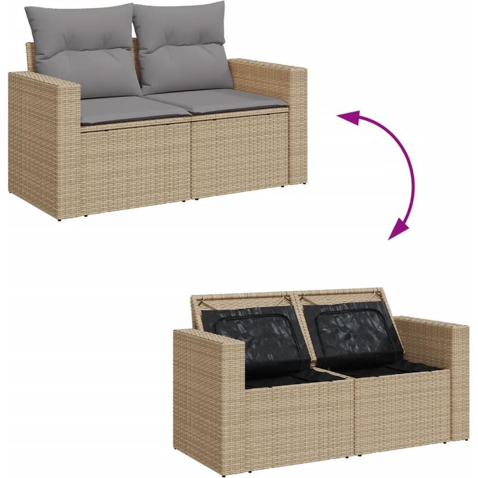 Thumbnail - VidaXL, Gartenlounge, 10-tlg. Garten-Lounge-Set mit Kissen