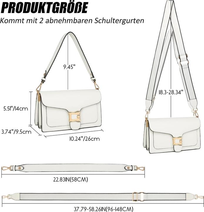 Produktbild Only-Bags.Store Umhängetasche Schultertasche Abendtasche Clutch mit 2 abnehmbaren breiten Riemen Kreditkartenfächer