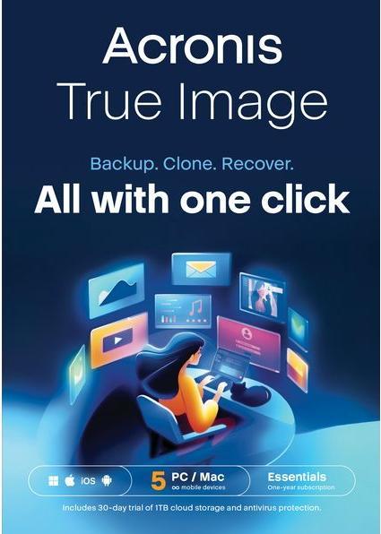 Produktbild Acronis Cyber Protect Home Office Essentials ESD, Subscr. 1y, 5 PC (5 User, 12 Monate)