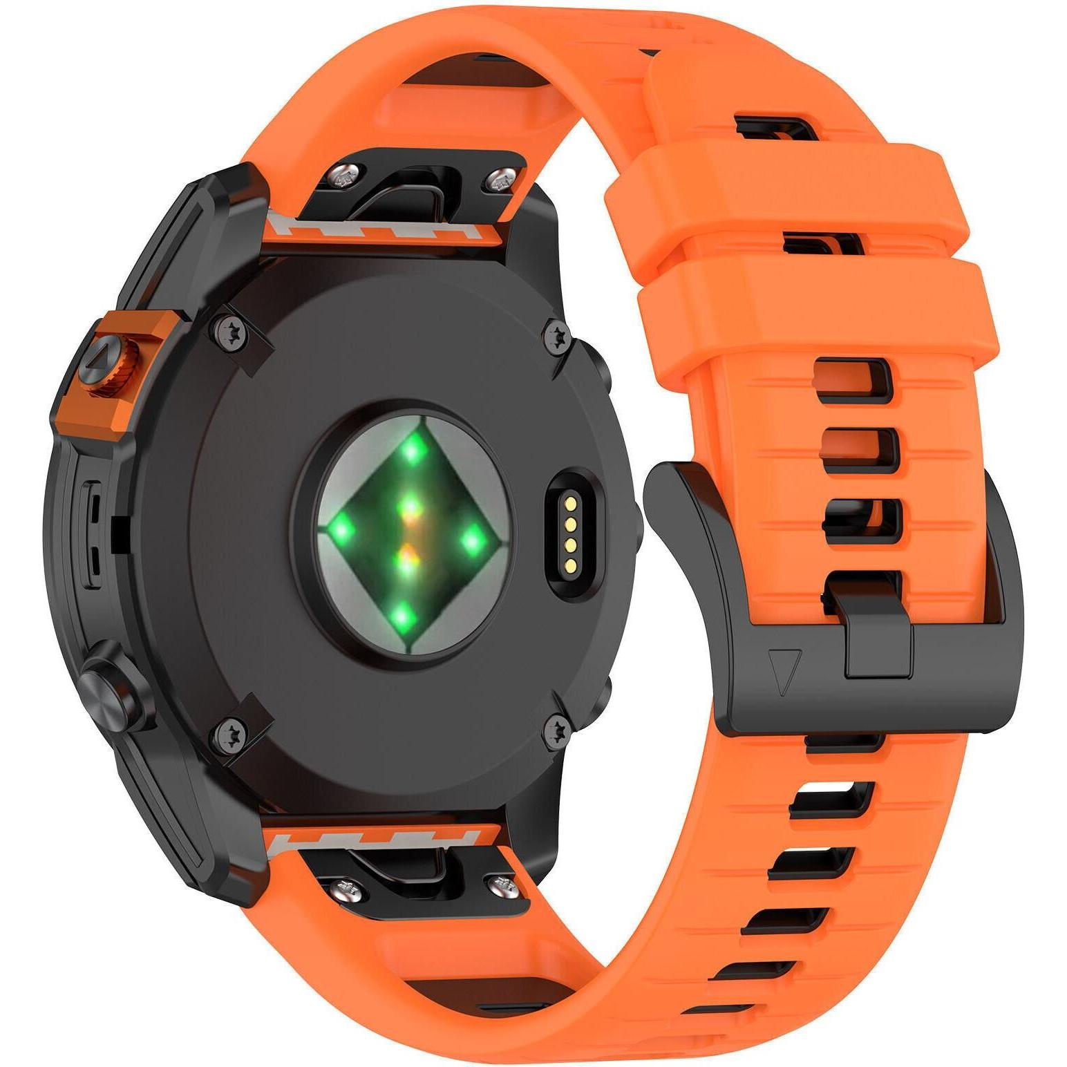 Thumbnail - Strap-it Sportarmband (Silikon, fenix 5), Uhrenarmband, Orange, Schwarz
