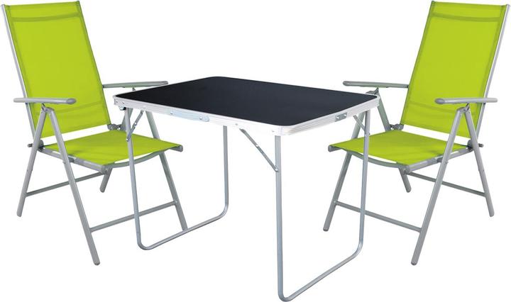 Produktbild Mojawo 3-tlg Camping Set Gartenmöbel Campingtisch + 2 Campingstuhl Limegrün