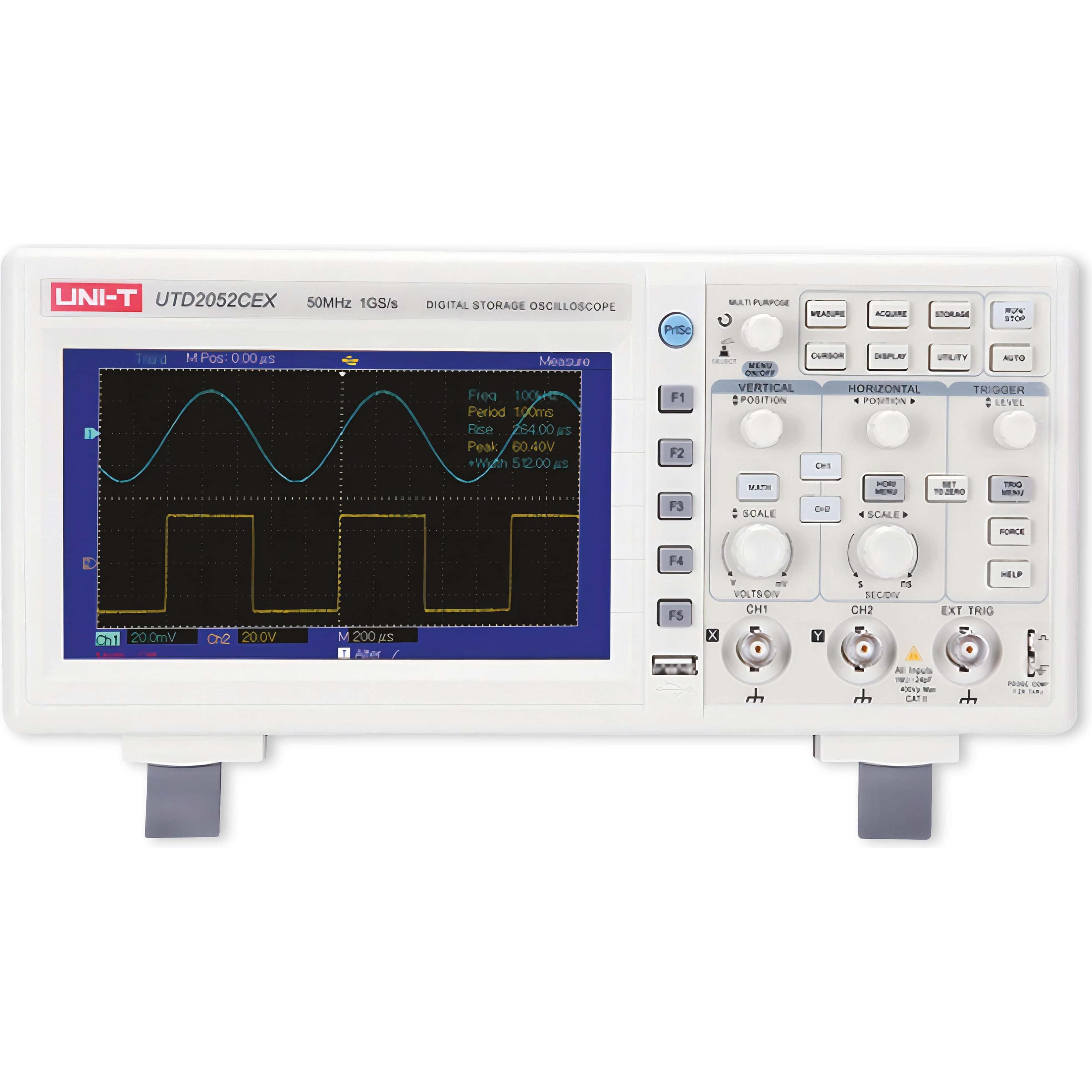 Uni-T, Multimeter, Oszilloskop UTD2052CEX+, 50 MHz, 2 Kanal