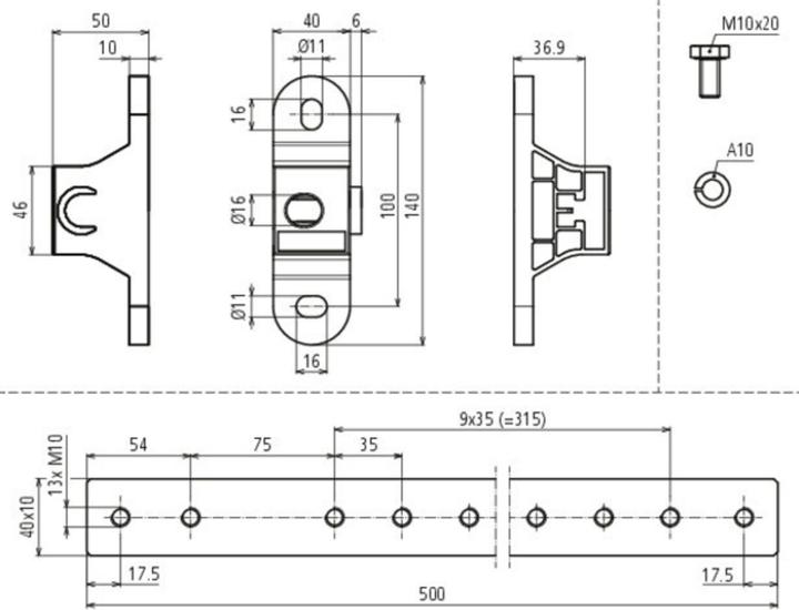 Actual product image Dehn PAS EX 11AP M10 V2A