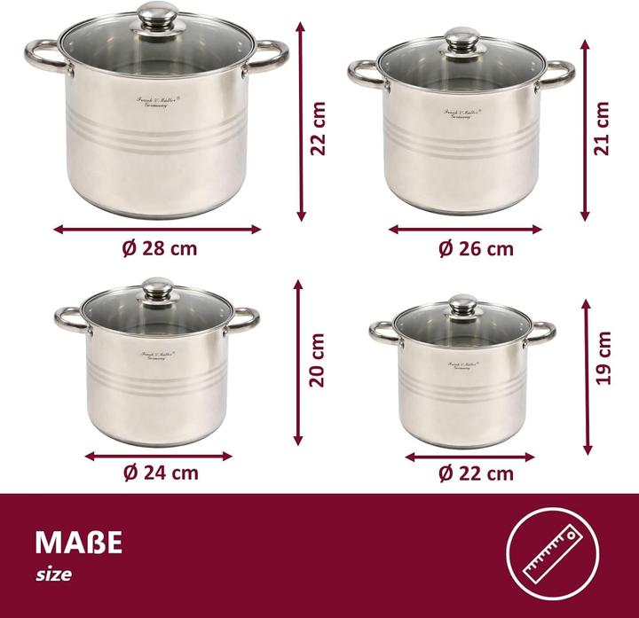 Actual product image Hooz Edelstahl Kochtopf-Set (Pan set + pot set, Stainless steel)