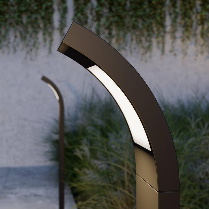 Actual product image Lucande Juvia outdoor garden light H100 Graphite/Opal (520 lm, IP54)