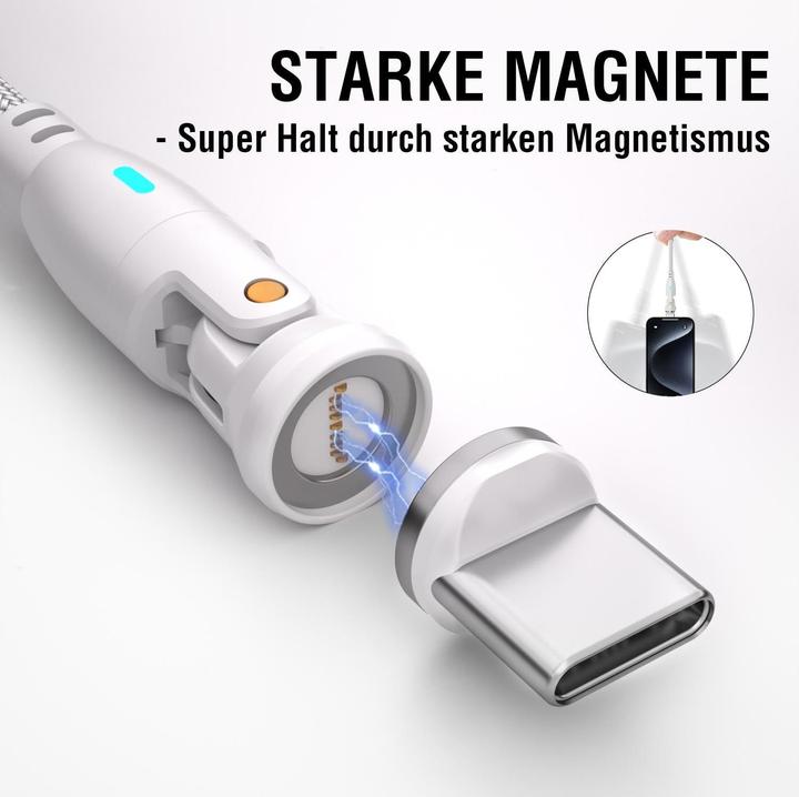Actual product image 4smarts USB-C/A 540° magnetic cable GravityCord (1.80 m, USB 2.0, 100 W)