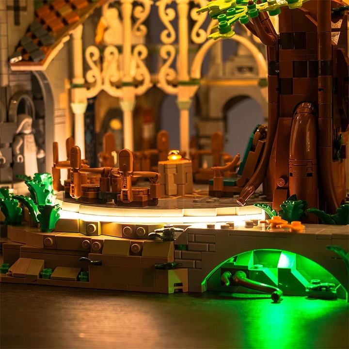 Image du produit BrickBling Set de lumière LED pour LEGO Le Seigneur des Anneaux : Fondcombe (10316) incl. télécommande