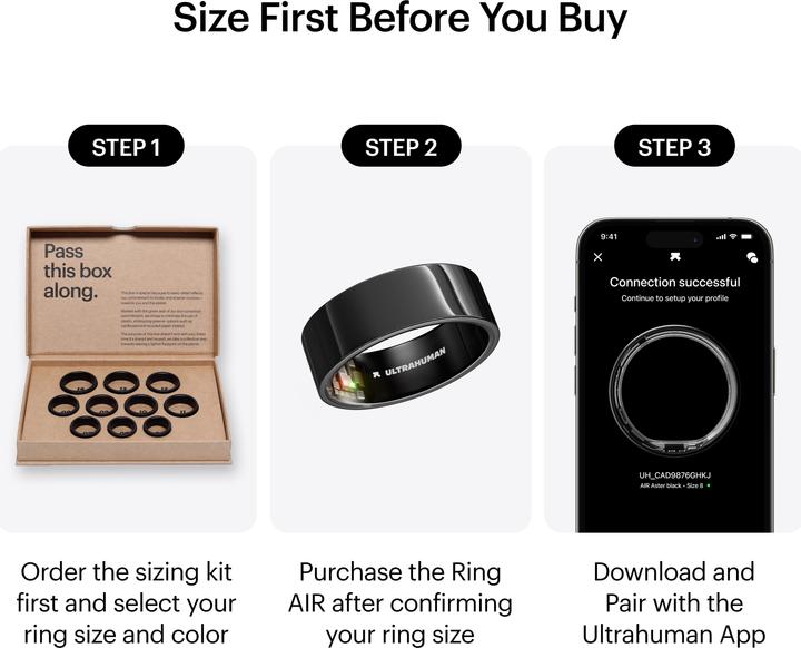Actual product image Ultrahuman Ring Air (5, Aster Black)