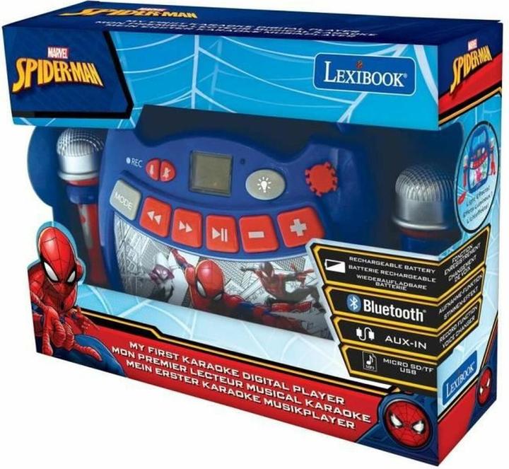 Produktbild Lexibook MP320SPZ Spider-Man-Tragbarer digitaler Karaoke-Player für Kinder-Mikrofone, Lichteffekte