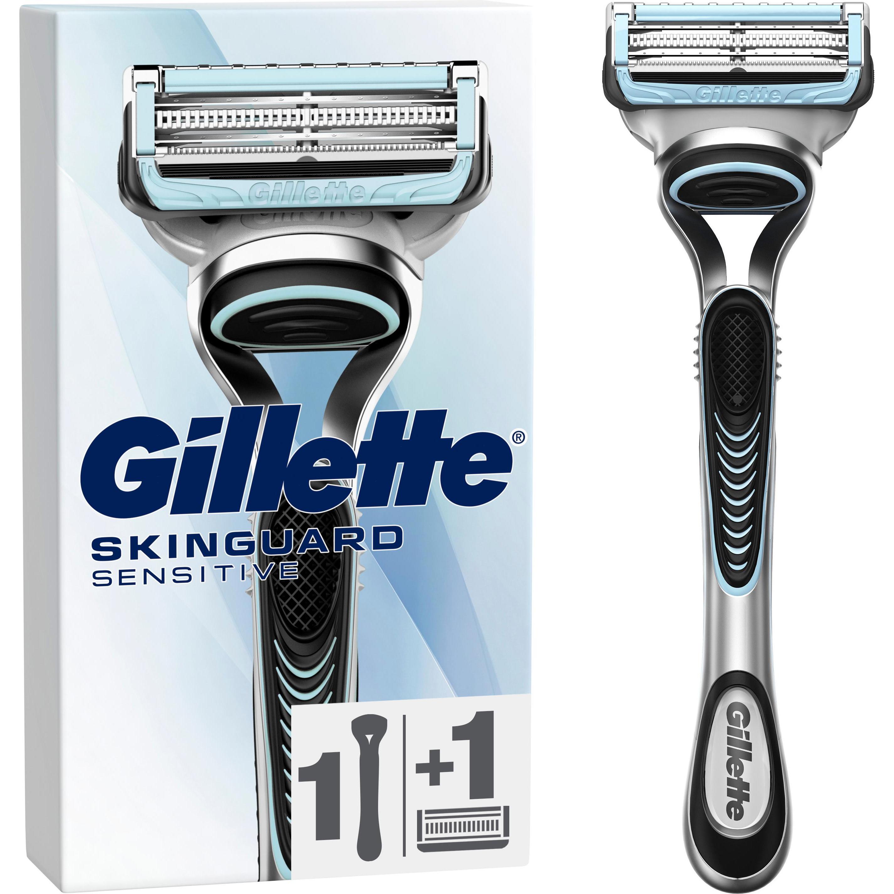 Gillette, Nassrasierer, SkinGuard Sensitive Rasierapparat Aloe Vera mit 1 Klinge