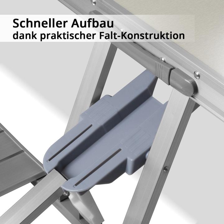 Image du produit Stahlwerk Table de camping avec chaises Set de table pliante en aluminium