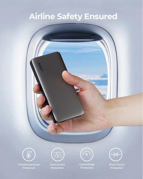 Actual product image Aukey Powerbank PB-Y41, 10000mAh, 30W (grey) (10000 mAh, 30 W, 37 Wh)