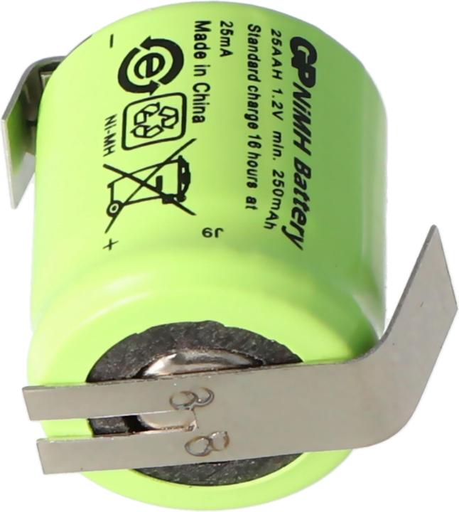 Actual product image AccuCell Battery for Sanyo N-110AA rechargeable NiMH 1/3 AA Mignon with soldering lug Z-shape (1 pcs., 1/3 AA, 150 mAh, Rechargeable battery)