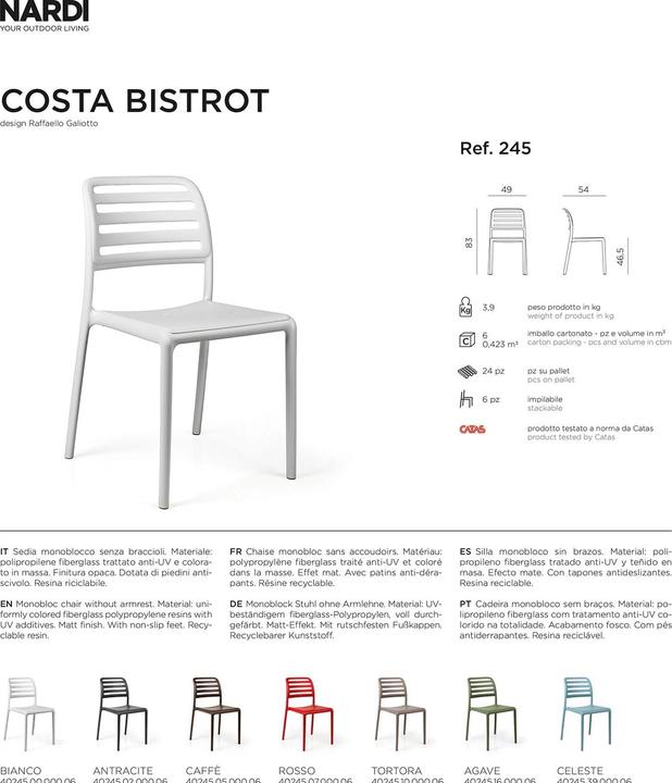 Actual product image Nardi Costa Bistrot