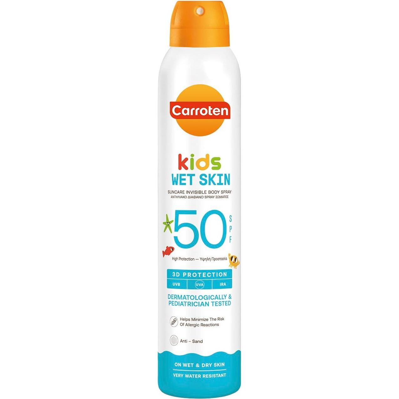 Carroten, Crema solare, Dry Mist Kids Wet/Dry SPF 50 200 ml (Spray solare, SPF 50, 200 ml)